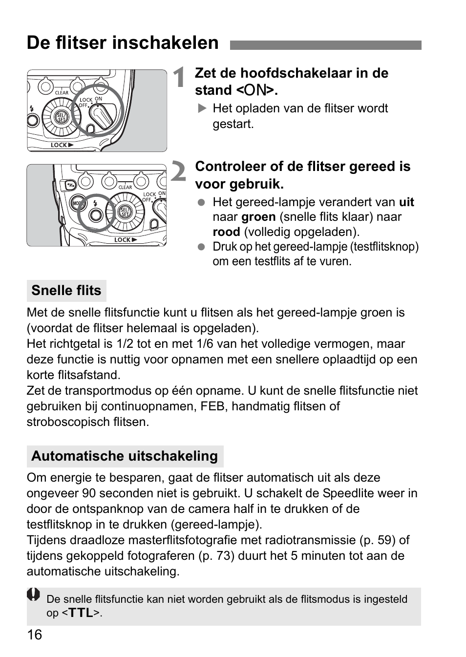 De flitser inschakelen | Инструкция по эксплуатации Canon Speedlite 600EX-RT | Страница 262 / 492