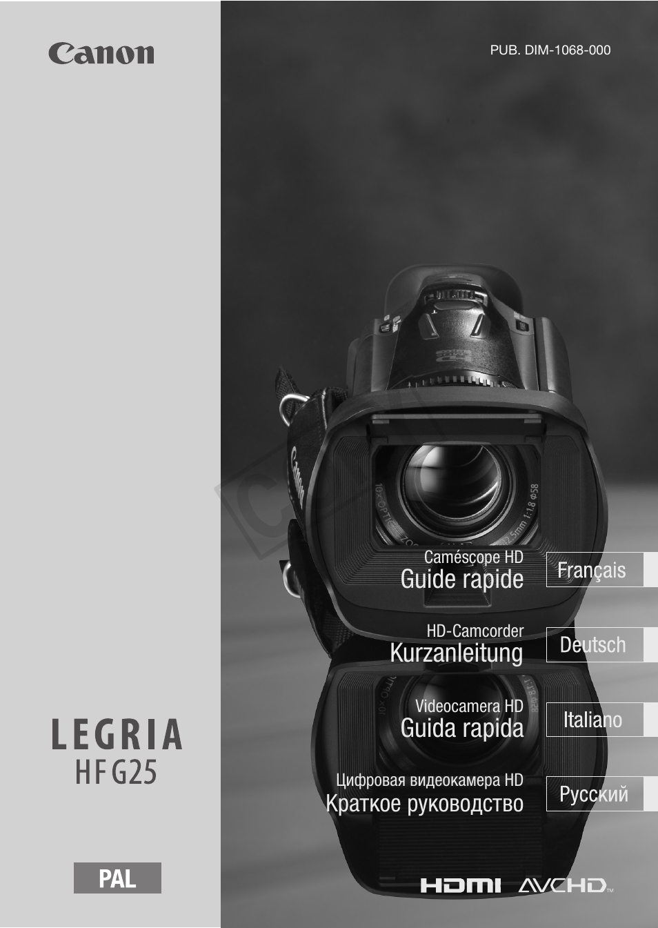 Инструкция по эксплуатации Canon LEGRIA HF G25 | 44 страницы