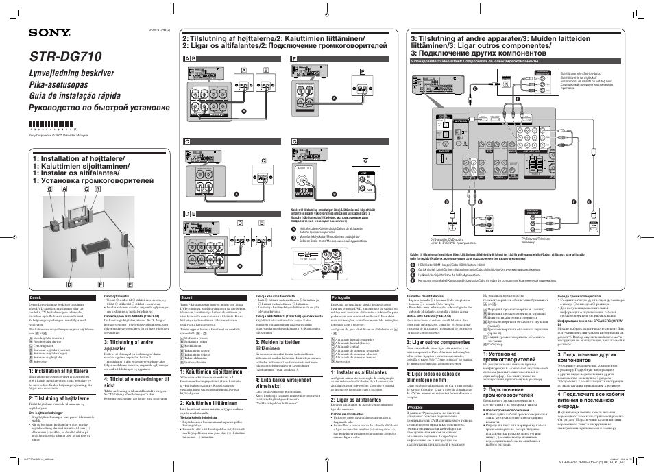 Инструкция по эксплуатации Sony STR-DG710 | 2 страницы