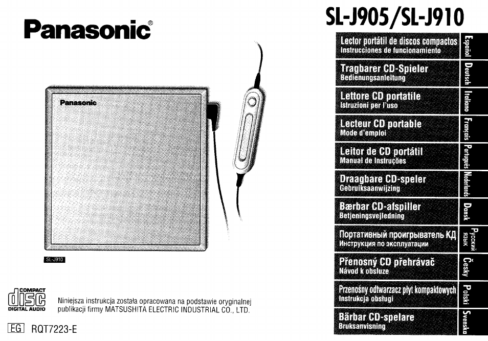Инструкция по эксплуатации Panasonic SL-J910 | 10 страниц