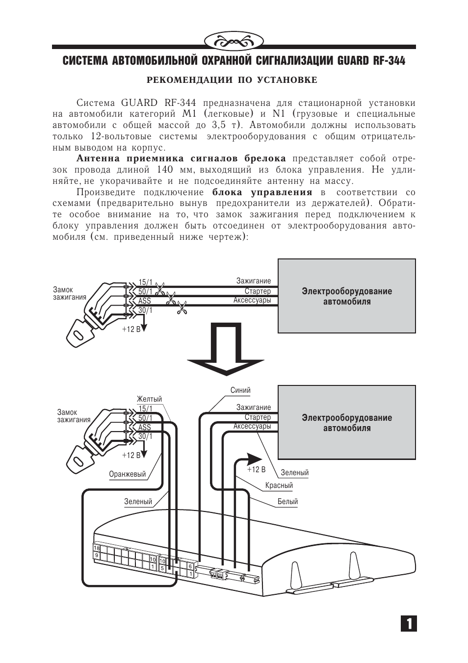 Инструкция по эксплуатации Guard RF-344 | 12 страниц