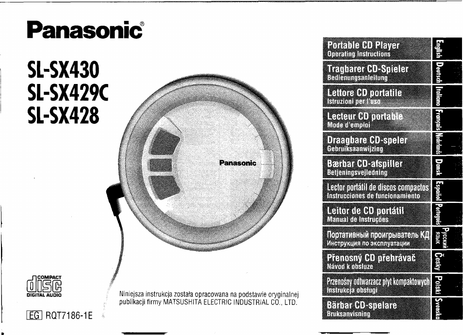 Инструкция по эксплуатации Panasonic SL-SX430 | 10 страниц