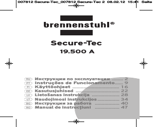 Brennenstuhl Secure-Tec 19.500A extension socket with surge protection 6-way anthracite 2m H05VV-F 3G1,5