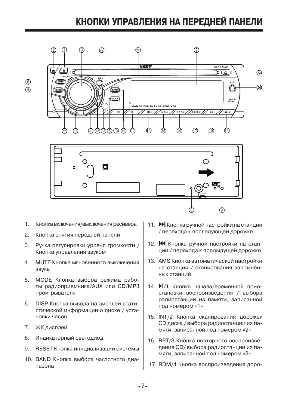 Схема автомагнитолы mystery mcd 573mp - фото