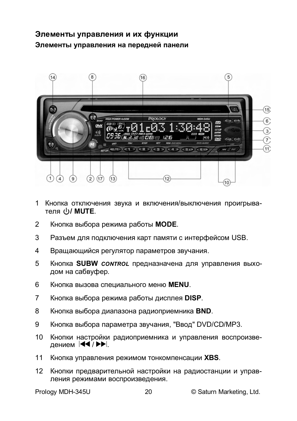 Prology mdh 345u схема