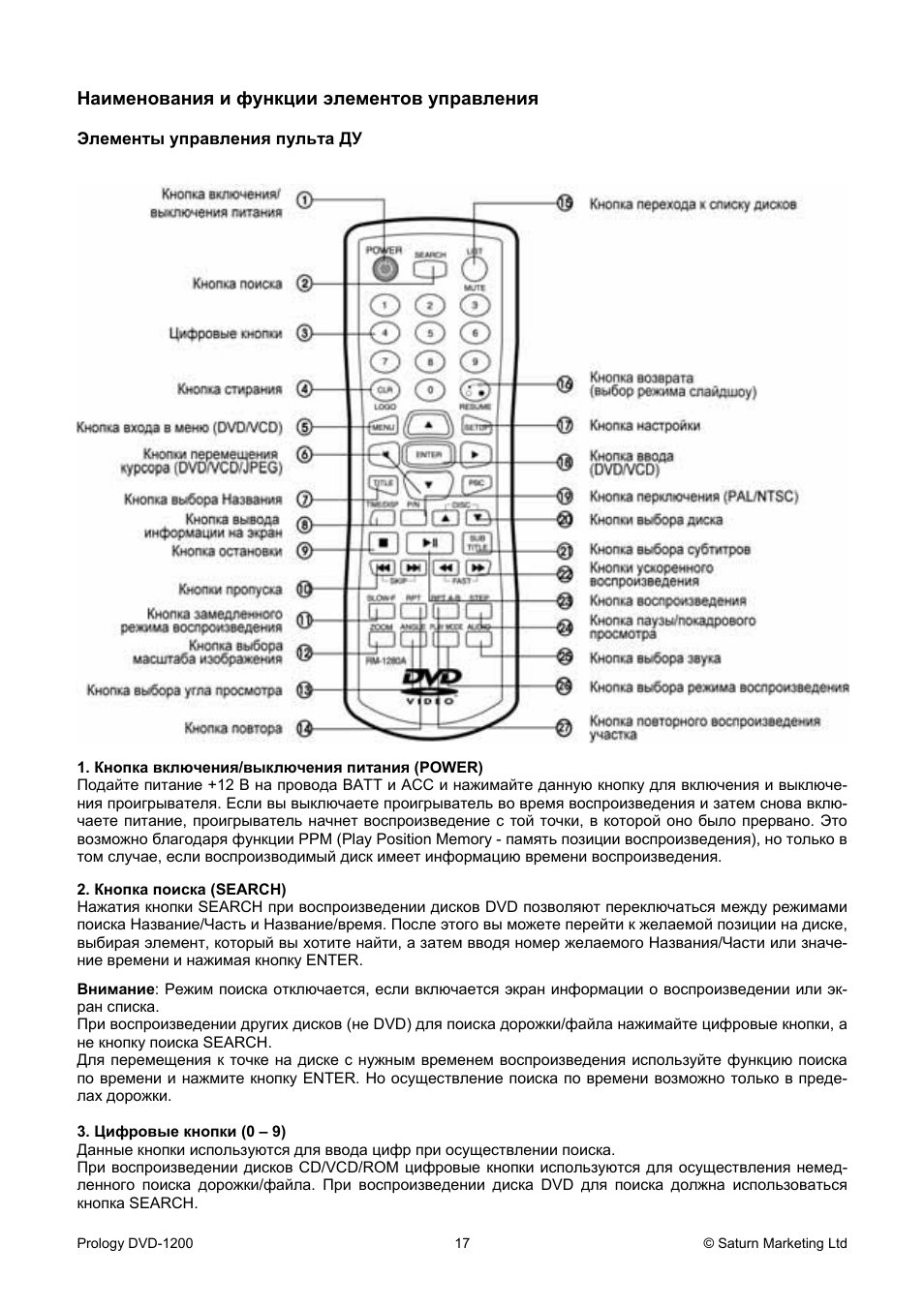 Функции элементов питания
