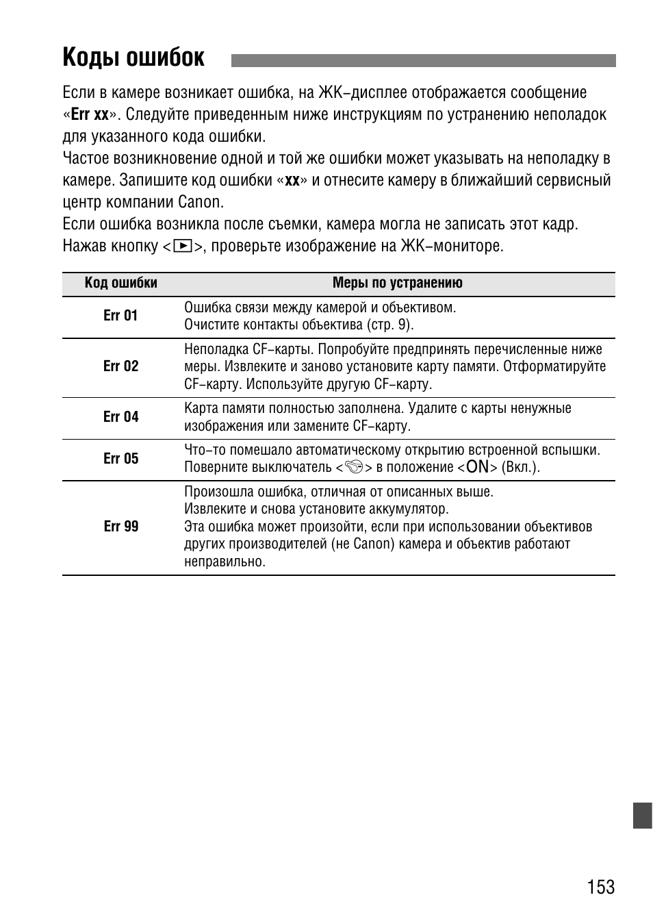 Ошибка инструкция
