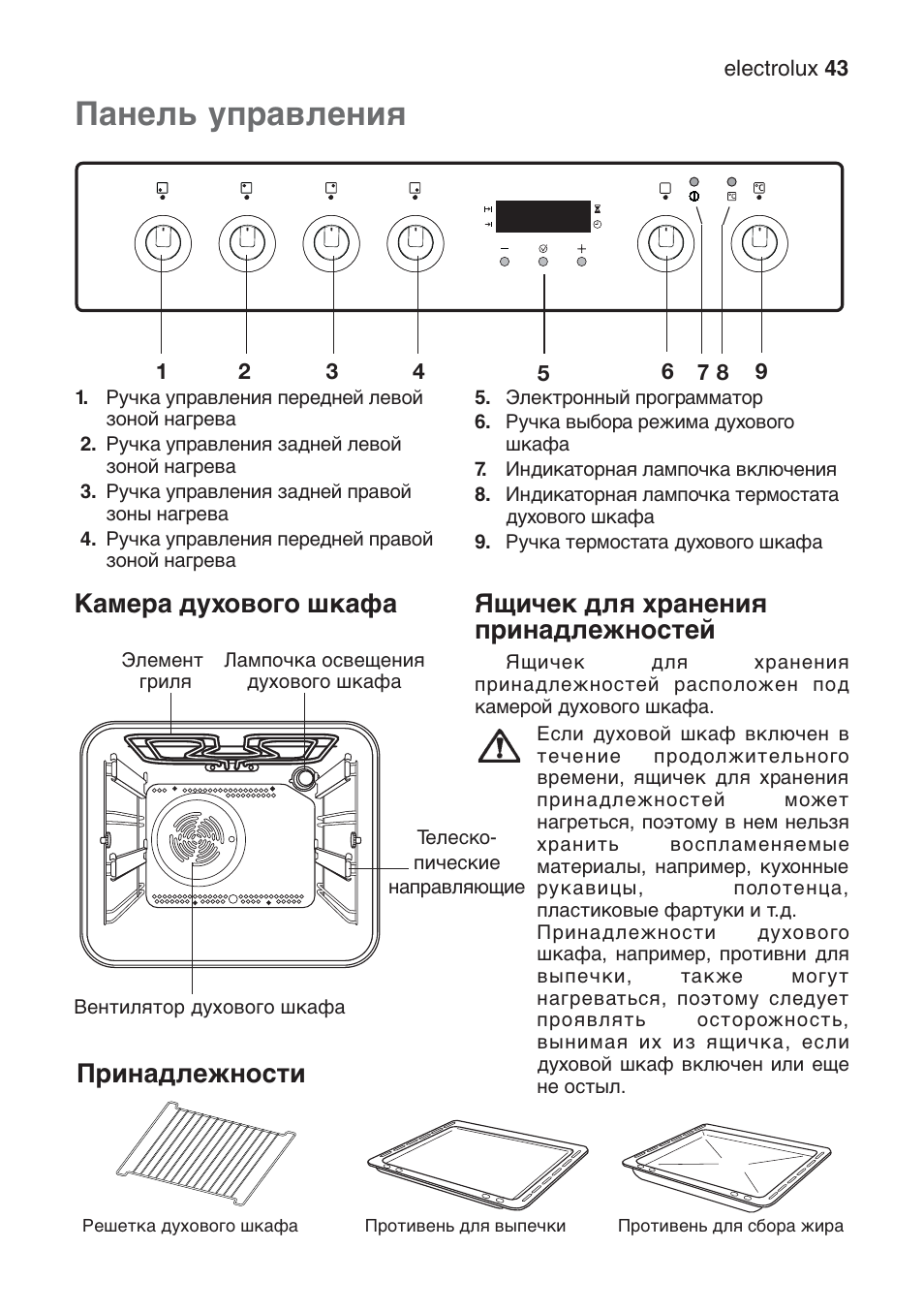 Как включить духовку электролюкс