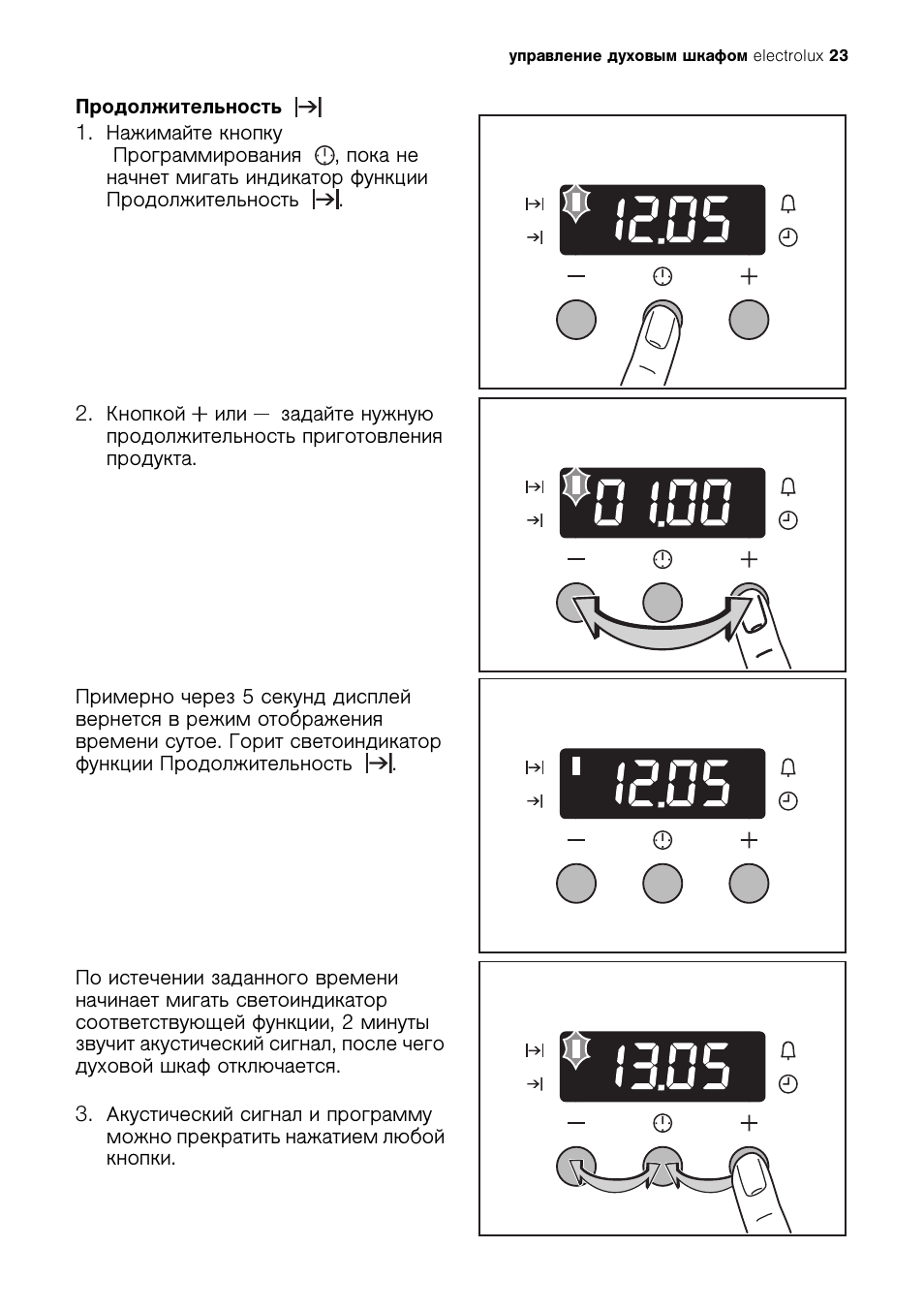 Как включить духовку электролюкс