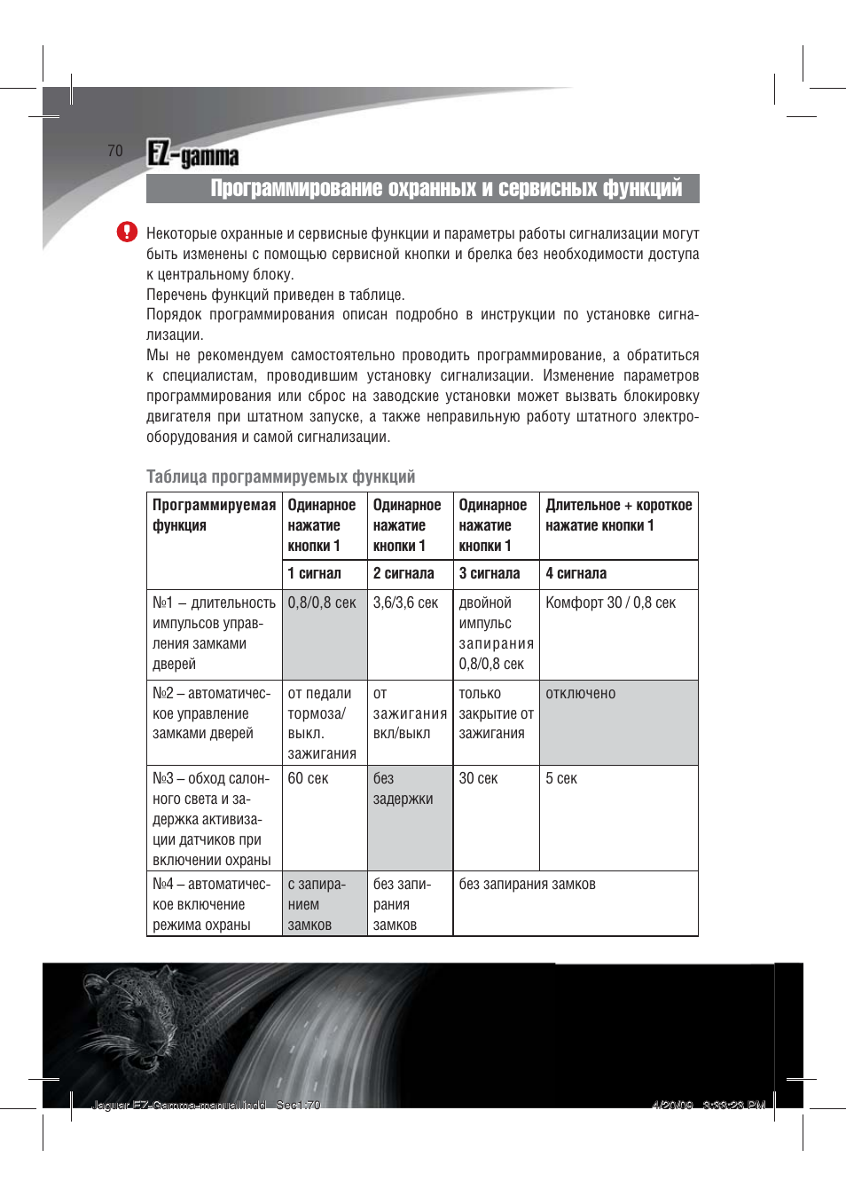 Сигнализация ягуар ez four инструкция - 95 фото