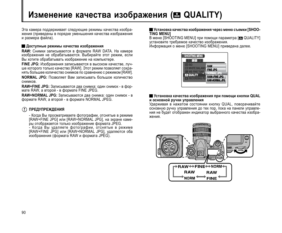 Качество изображения fine raw