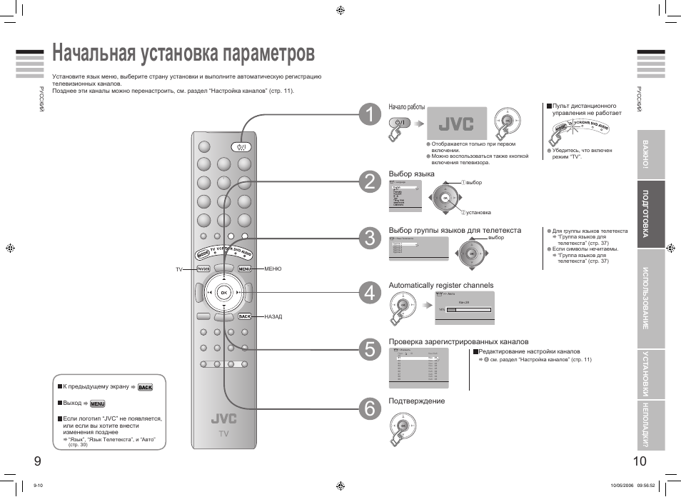 Настроить каналы на телевизоре jvc старого образца с пульта