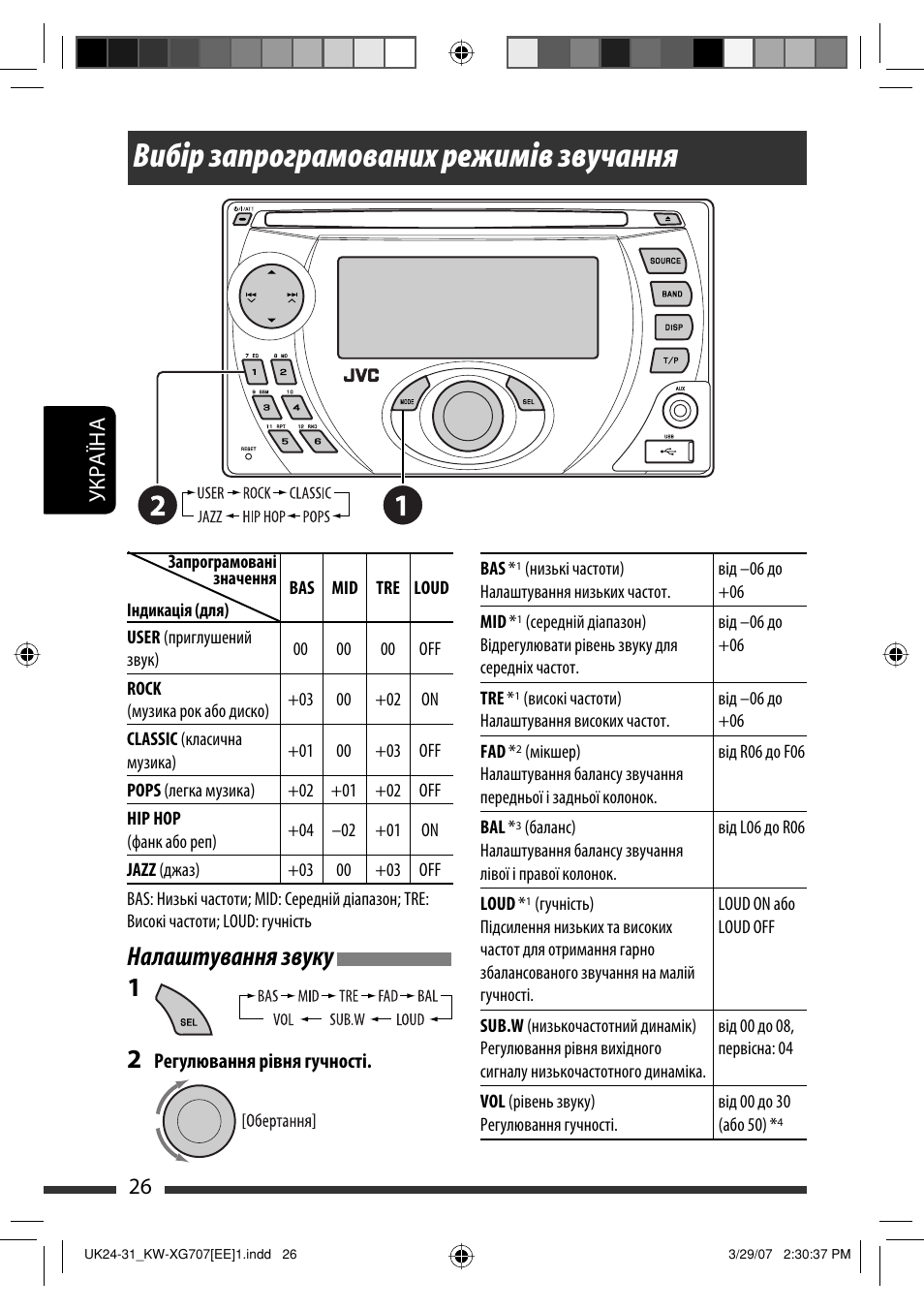 Магнитола jvc kw xg707 инструкция