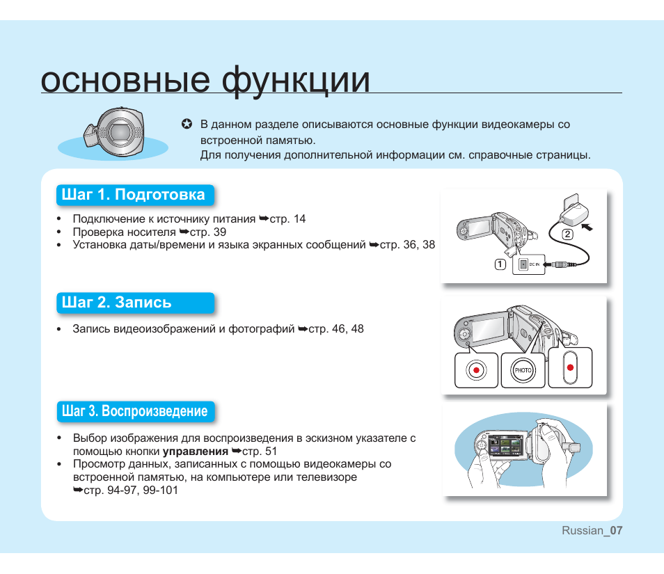 Инструкция видеокамеры