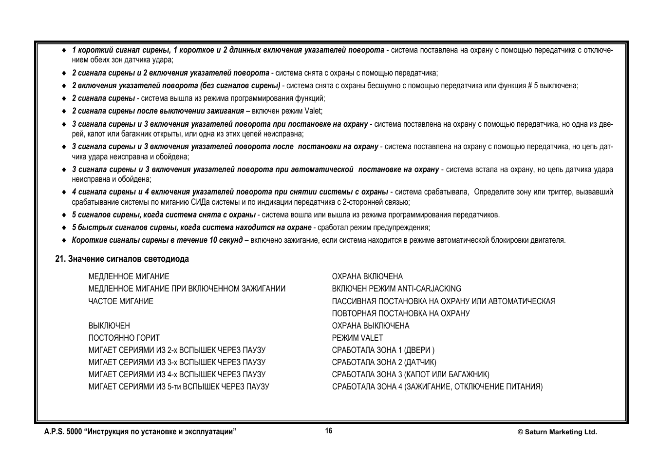 Инструкция сигнализации апс 1100