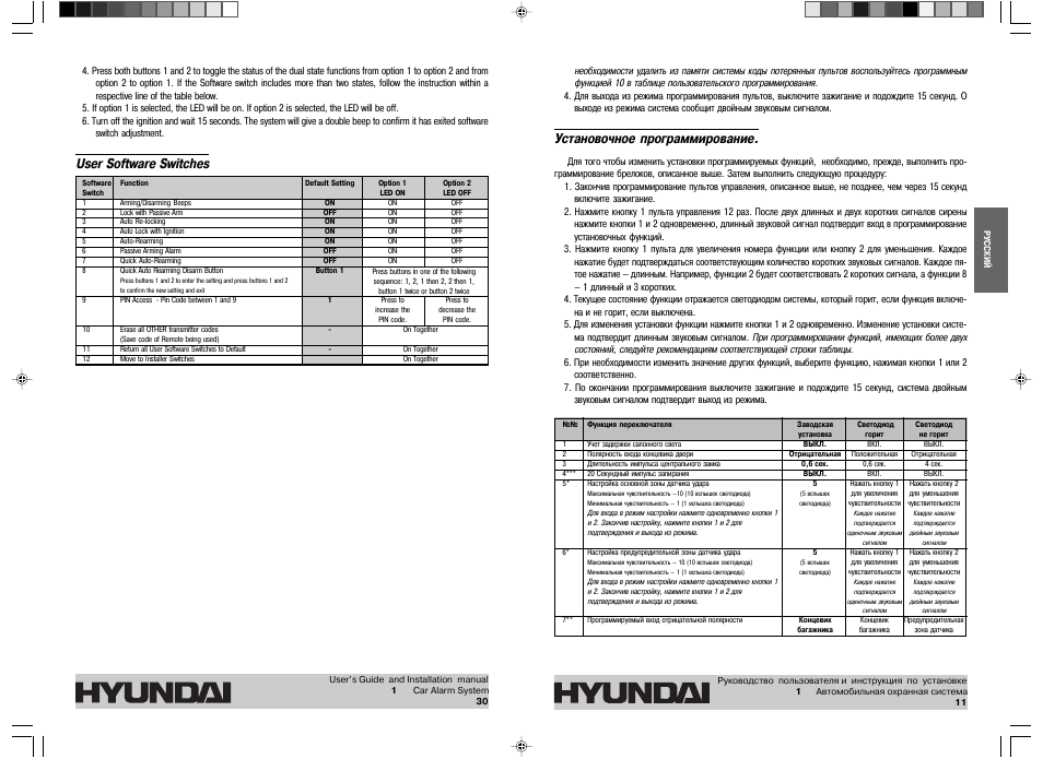 Сигнализация hyundai h b7 2 инструкция