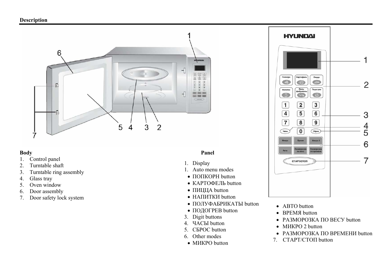 Микроволновая печь Hyundai h-mw2417