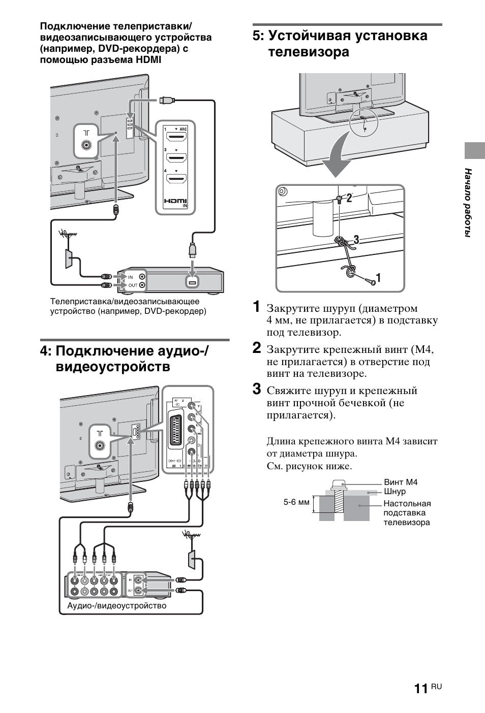 Телевизор sony подключение