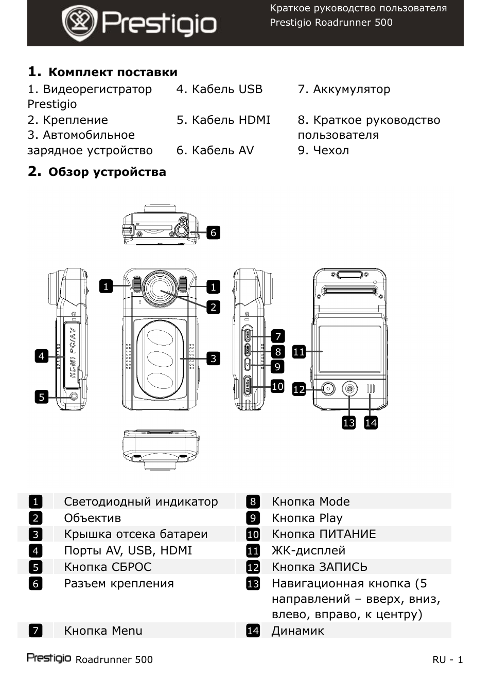 Видеорегистратор prestigio roadrunner 300 инструкция по применению