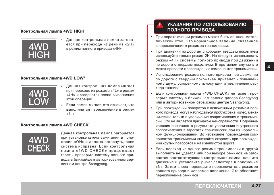 Как включить полный привод на ссангйонг актион - фото