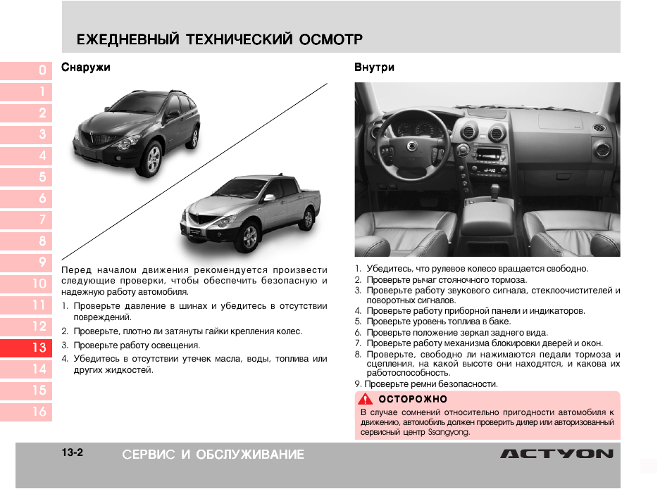 Регламент то ssangyong actyon new