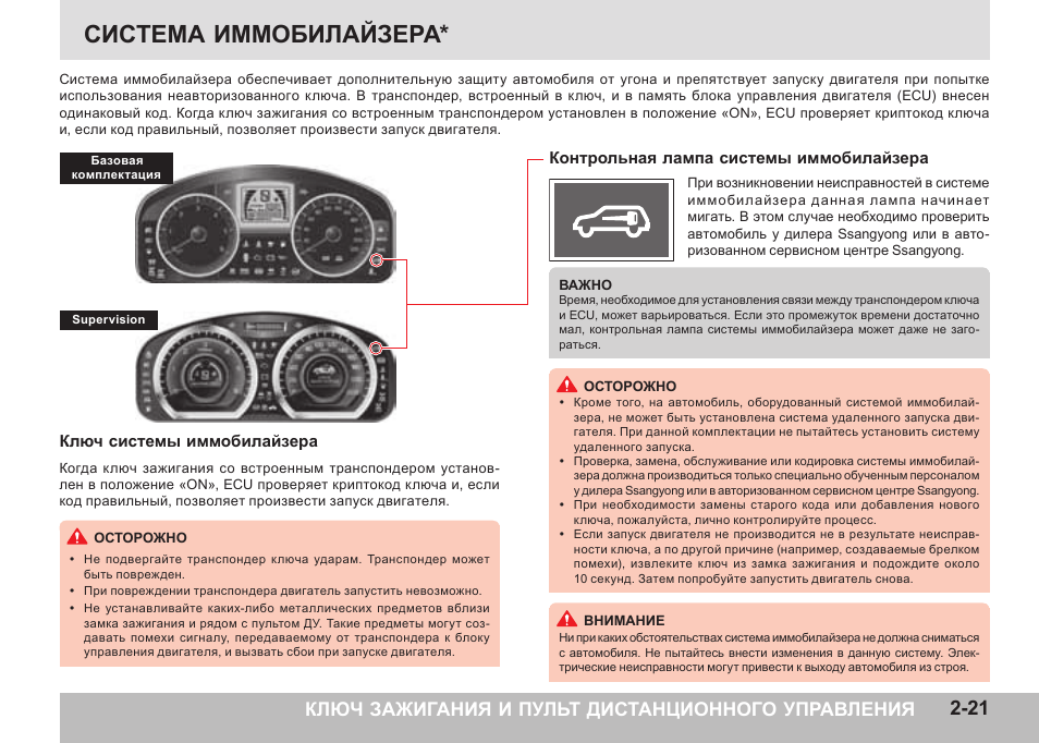Ssangyong kyron иммобилайзер отключить