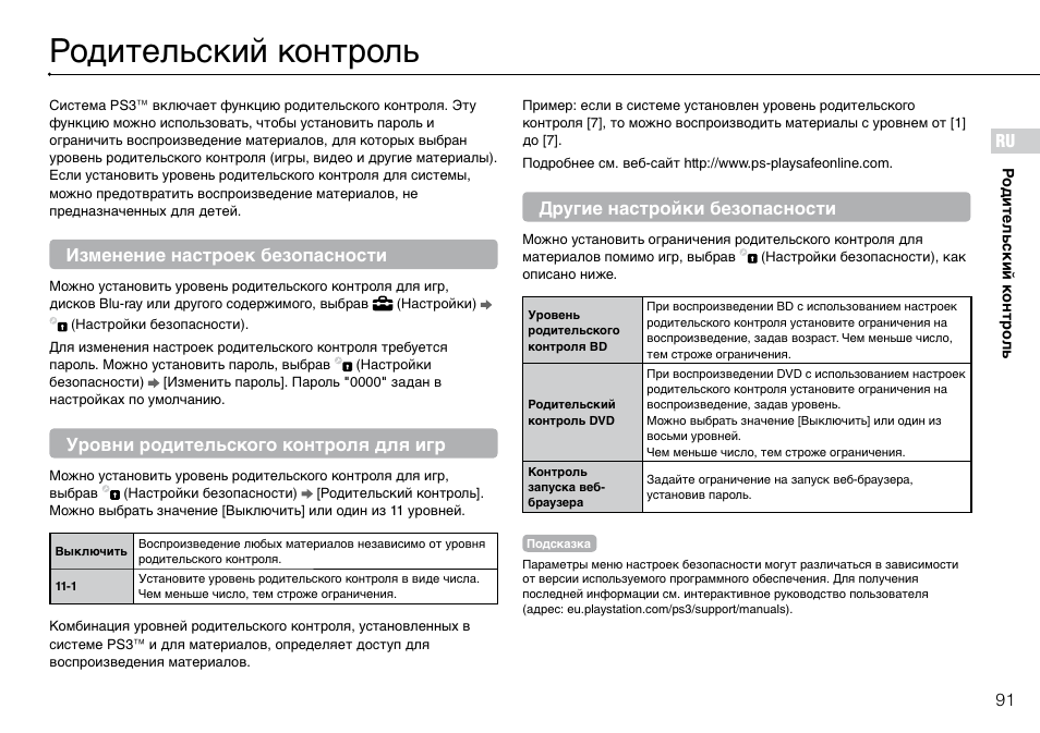 Control инструкция на русском языке. Инструкция по эксплуатации Sony PLAYSTATION 3. Уровни родительского контроля на игры. Родительский контроль на PS. Инструкция контроля.