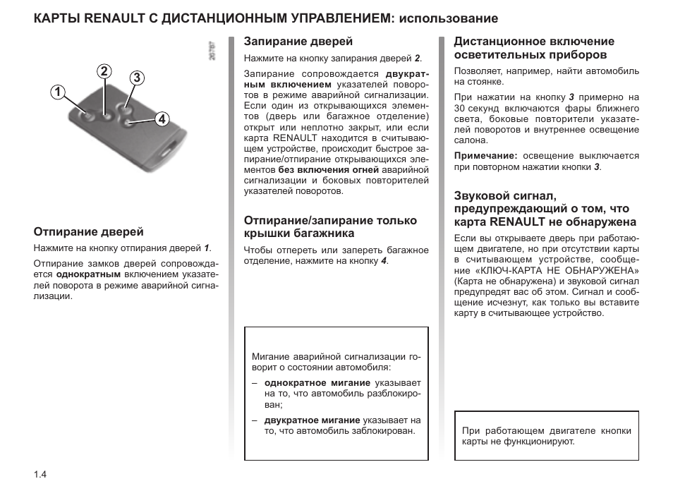 Ключ от рено каптур обозначение кнопок