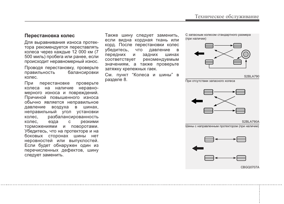 Схема замены колес для равномерного износа