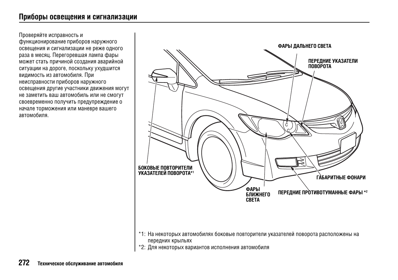 Внешние световые приборы автомобиля в картинках