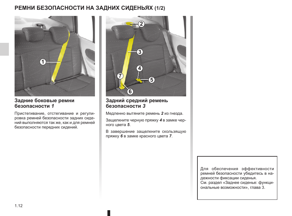 Как сложить задние сиденья на рено симбол