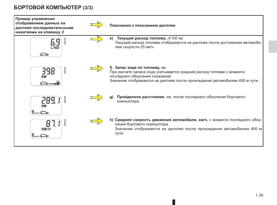 Рено логан 1 бортовой компьютер инструкция