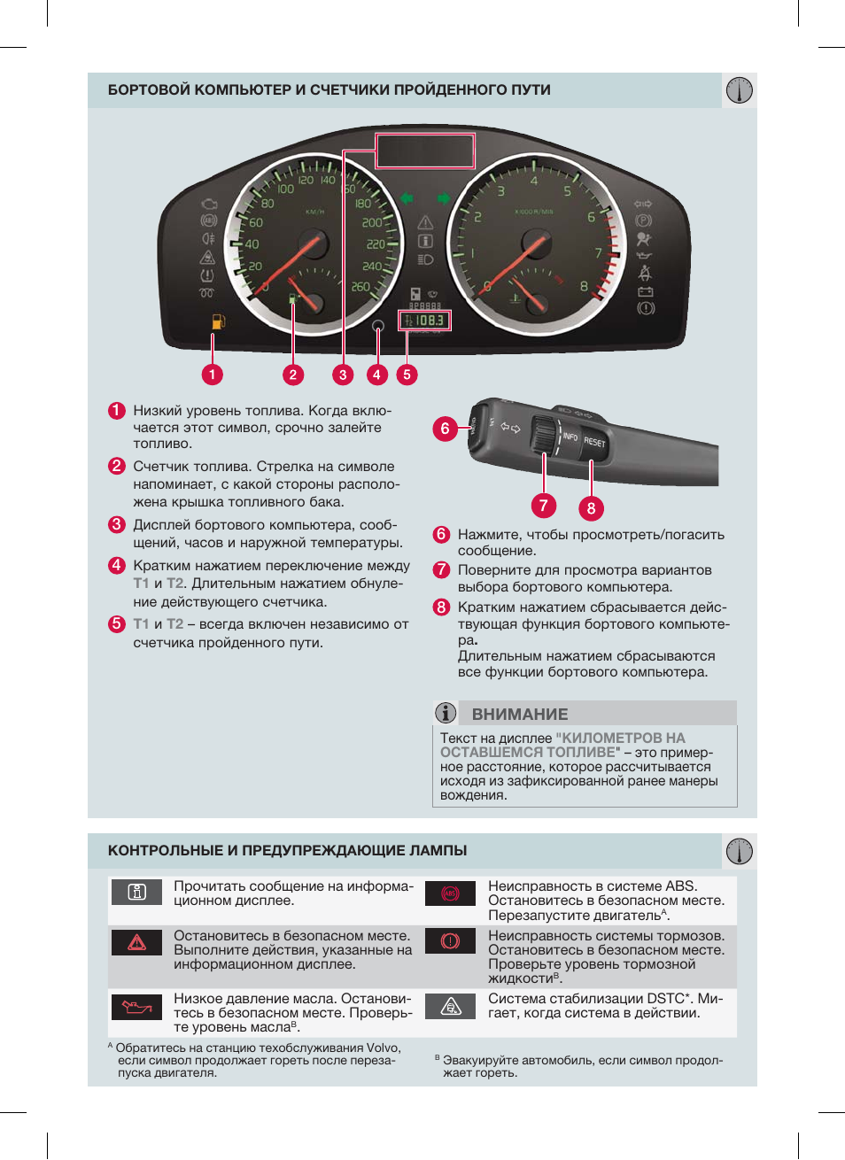 Воздушная подушка srs требует срочного обслуживания volvo s40