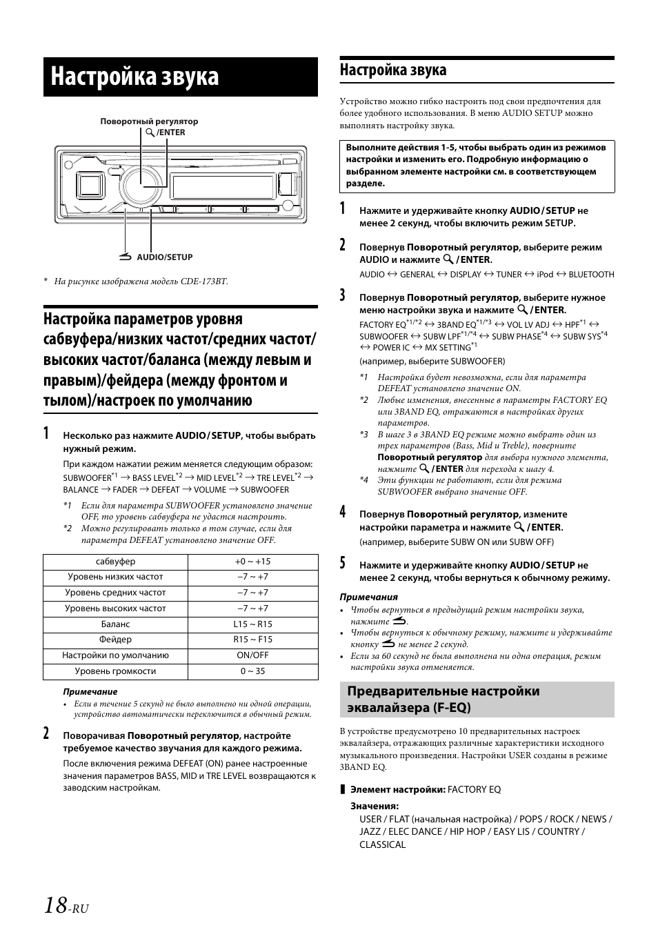 Как настроить магнитолу алпайн cde 190r - фото