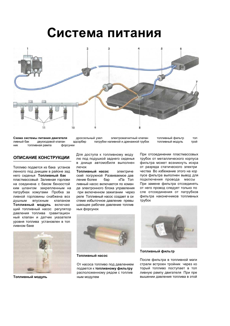 Описание топливной системы