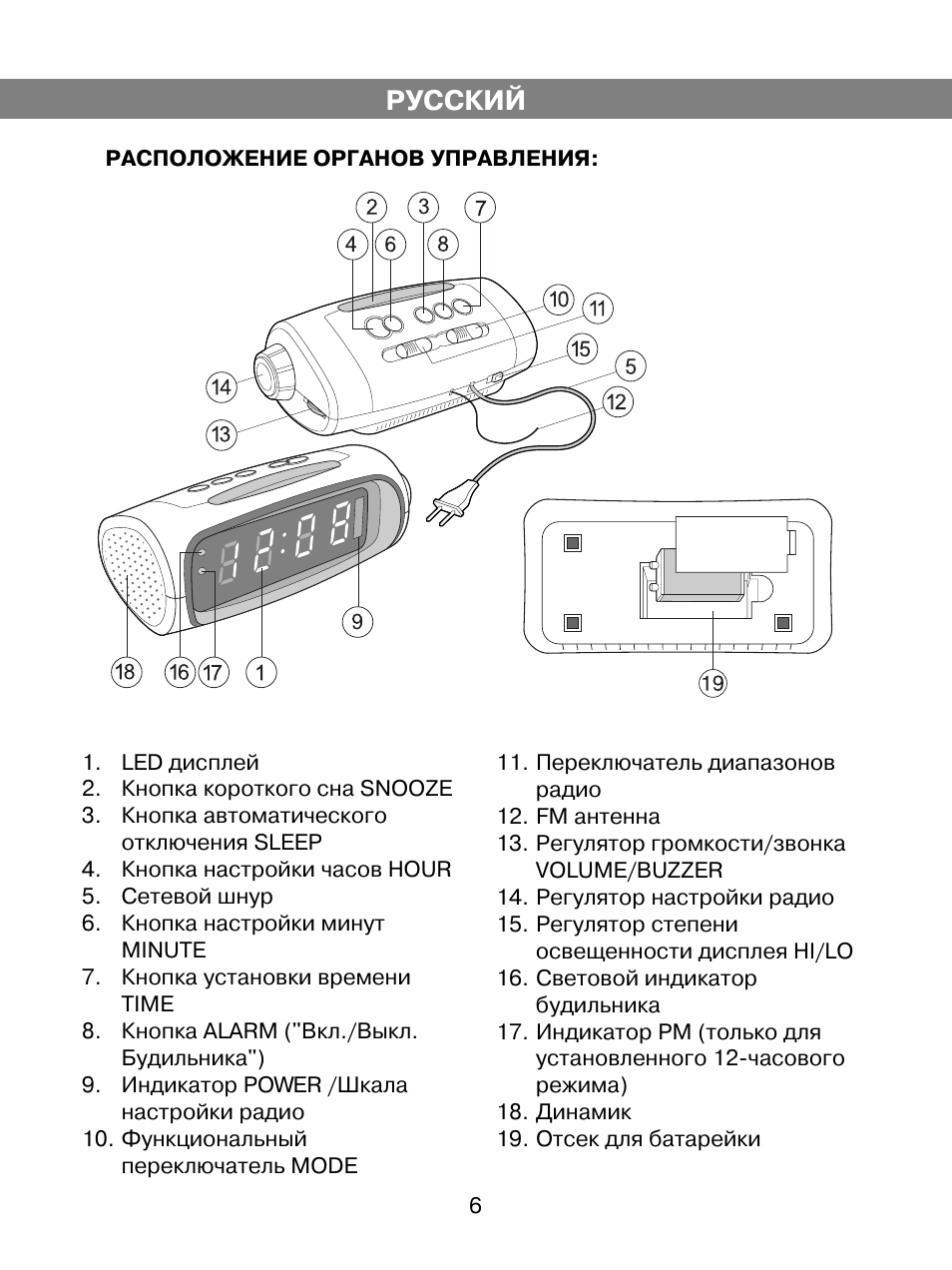 Часы vitek vt3506 схема