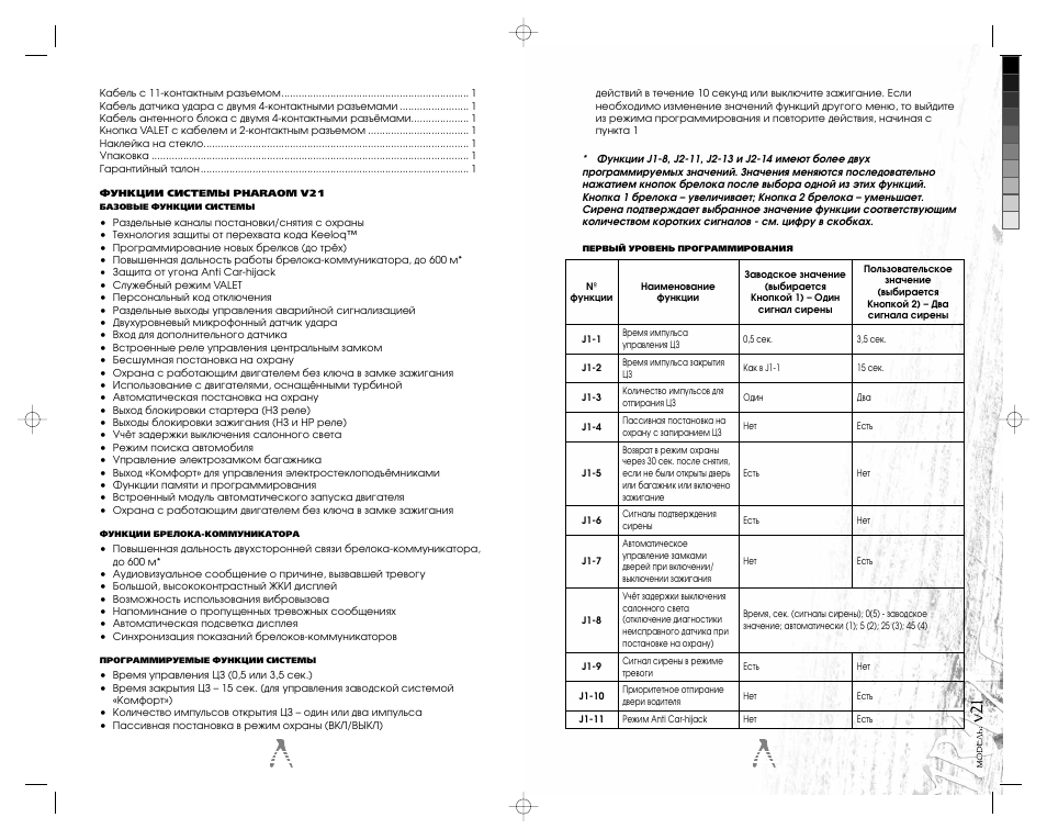 Схема подключения сигнализации фараон v21