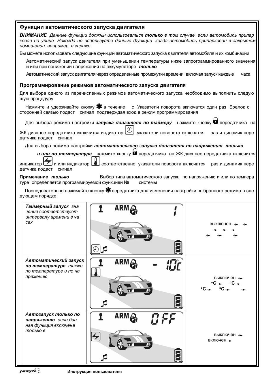 Пантера slk 675rs схема подключения