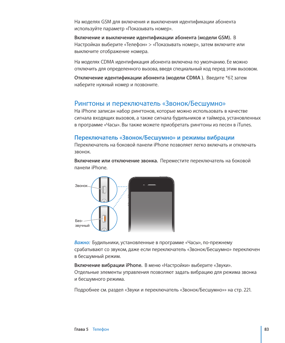 Переключатель бесшумного режима на айфоне