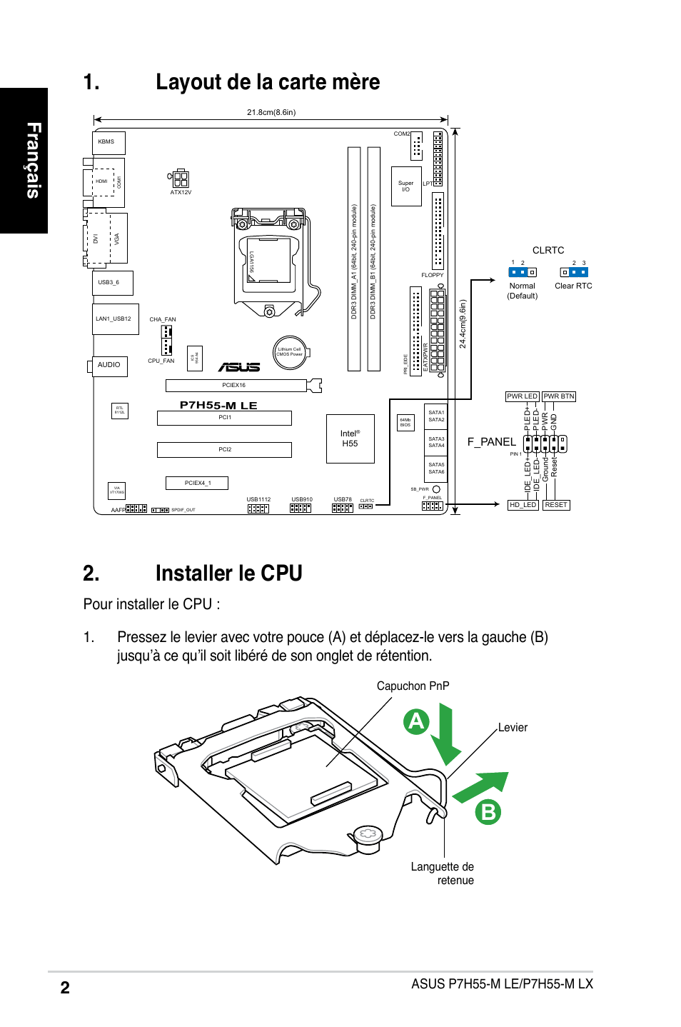 Asus p7h55 m схема подключения