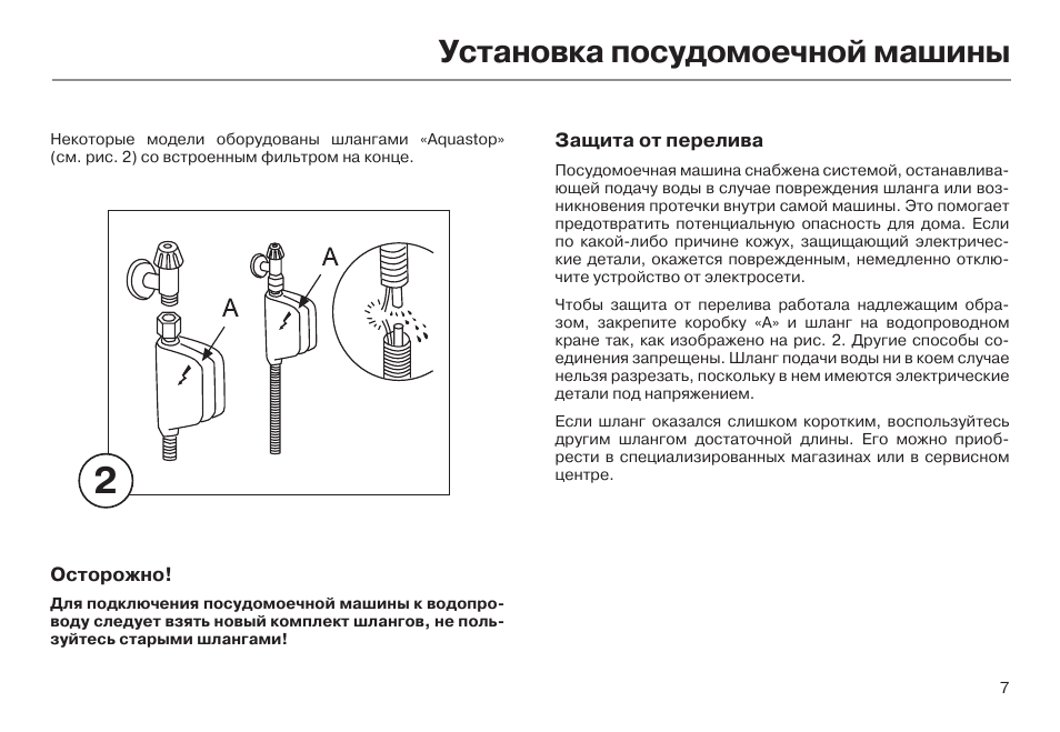 Схема установки посудомоечной машины bosch
