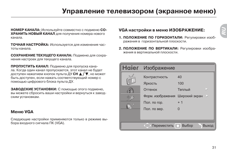 Почему нет изображения на телевизоре а звук есть haier