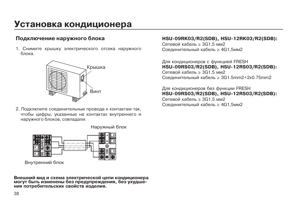 Схема внешнего блока сплит системы