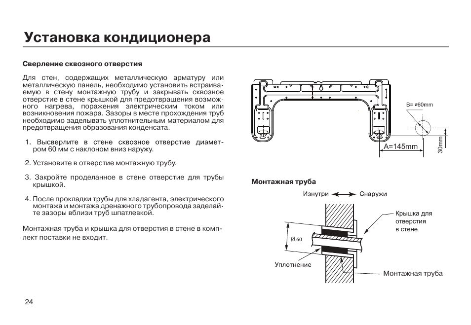 Монтаж кондиционера схема монтажа
