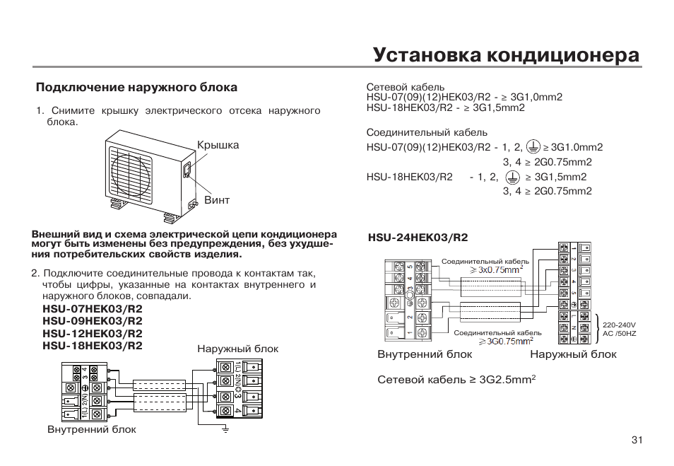 Кондиционер haier схема подключения