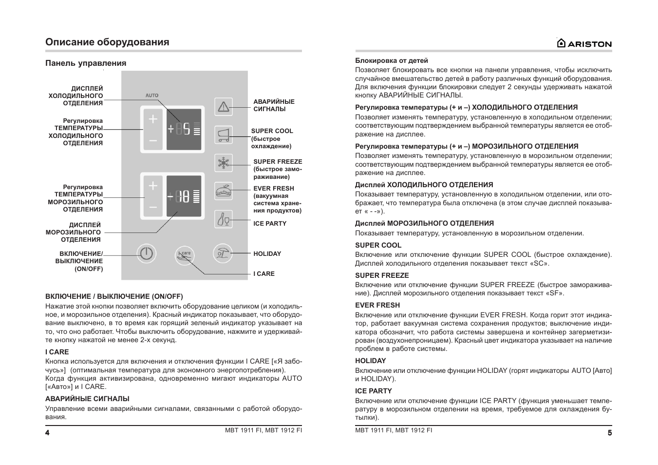 Кнопки hotpoint ariston