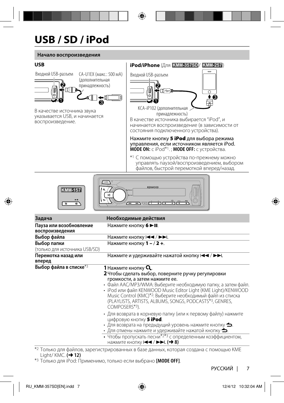 Kenwood kmm 357sd схема подключения