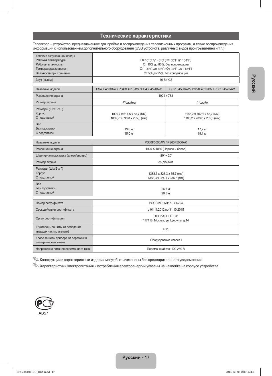 Samsung ps43f4500aw схема