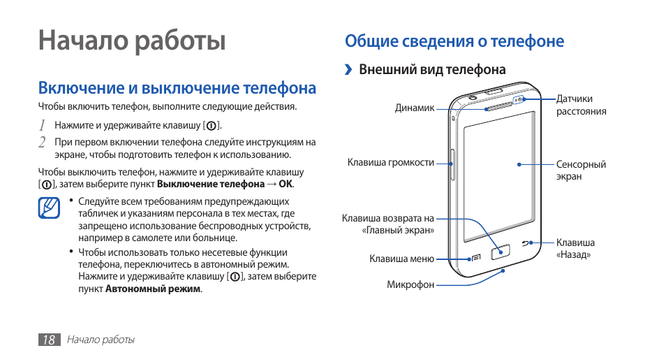 Включение отключение телефона