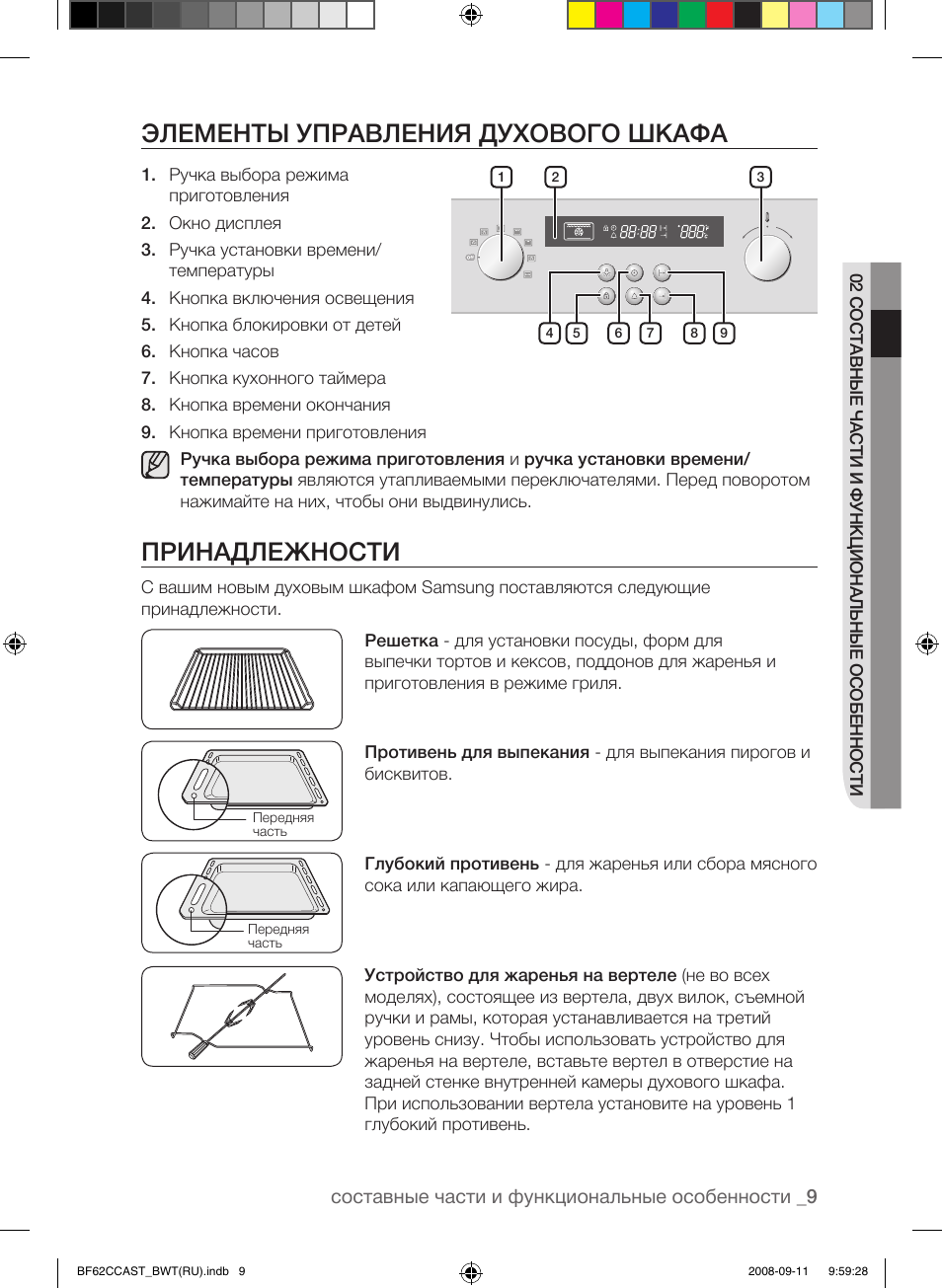 Духовка самсунг режимы в картинках